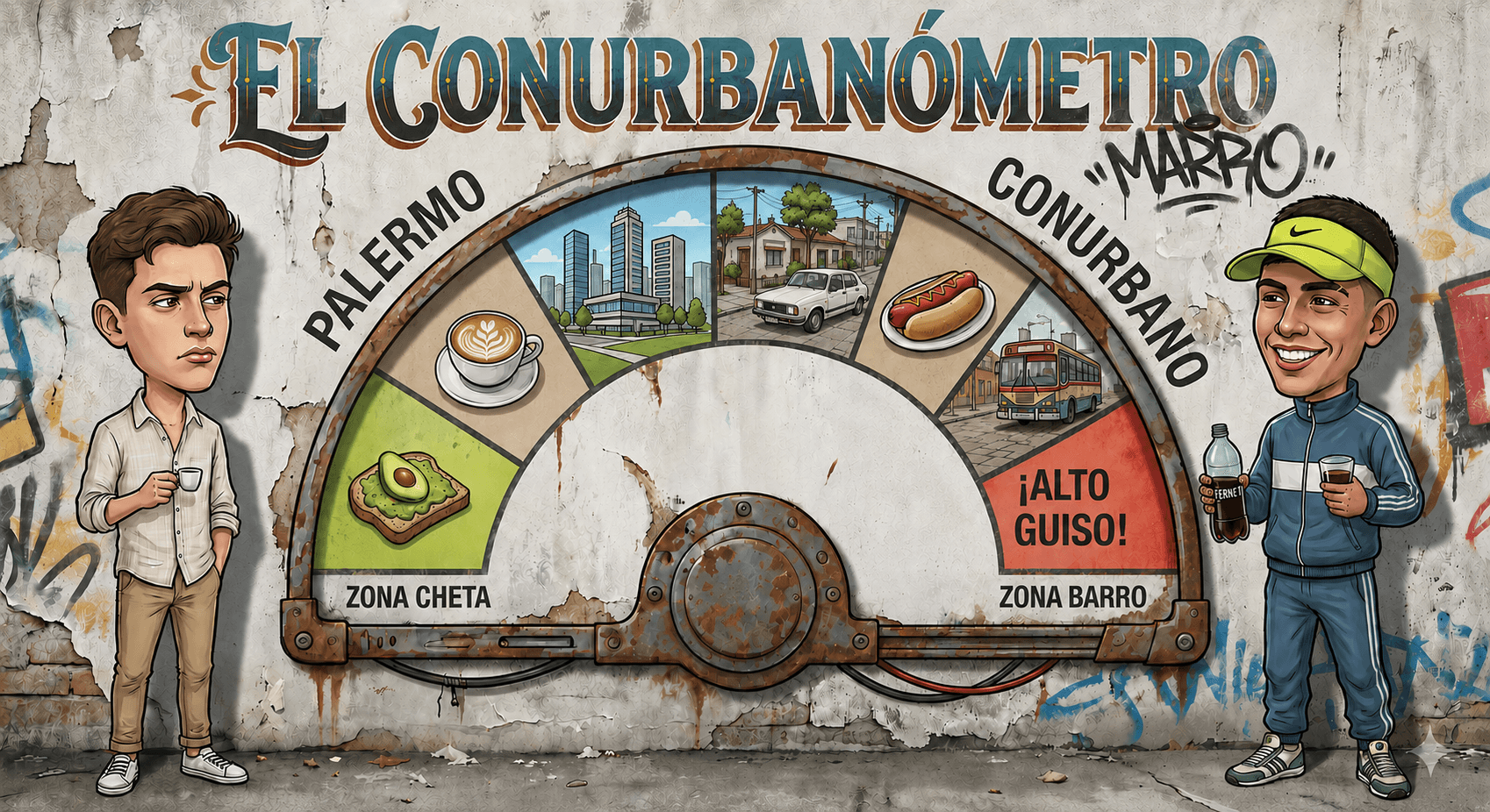 El Conurbanómetro, una escala ilustrada entre Palermo y Conurbano